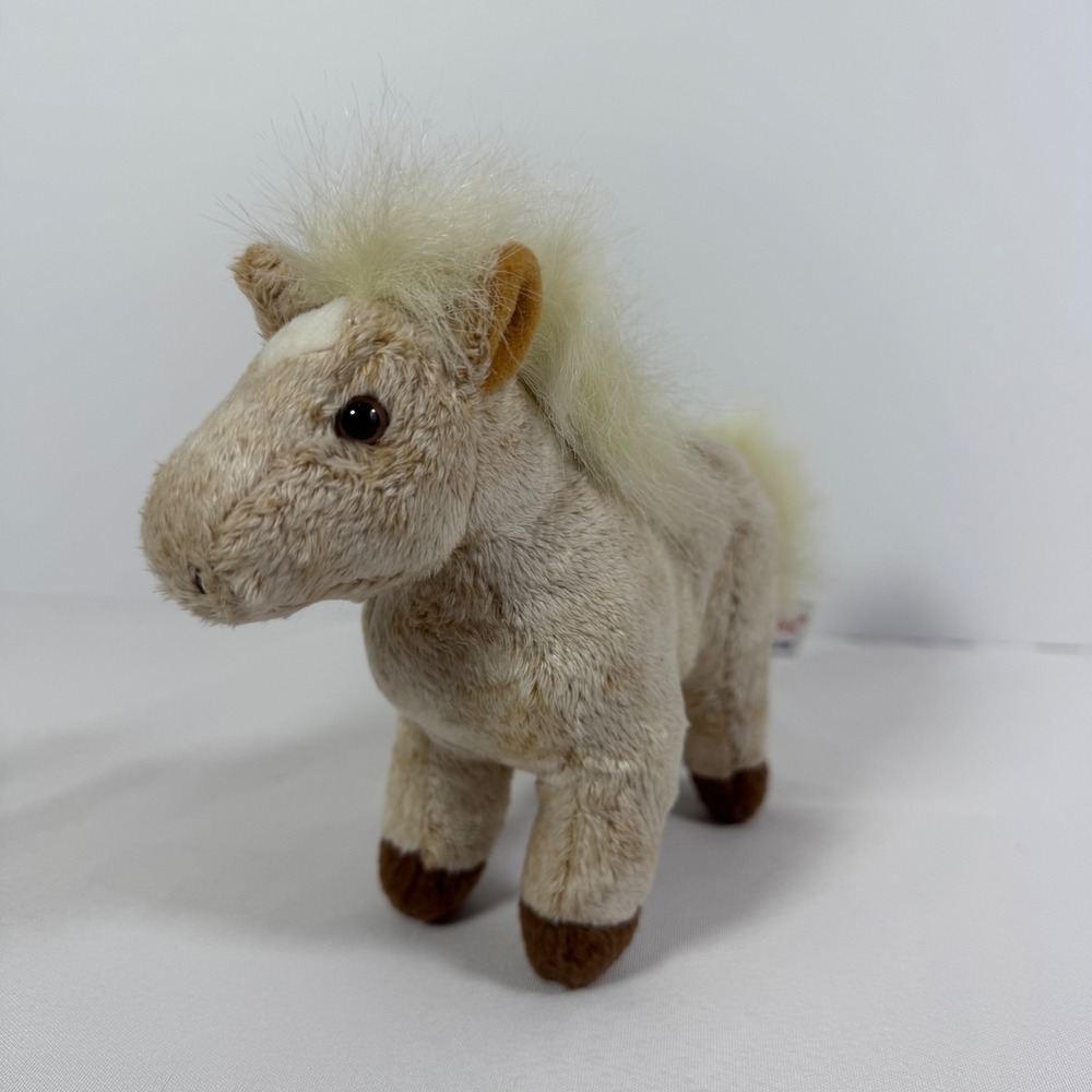 Aurora World Tan Horse Plush Stuffed Animal White Blaze Cream Mane Tail 8 inch